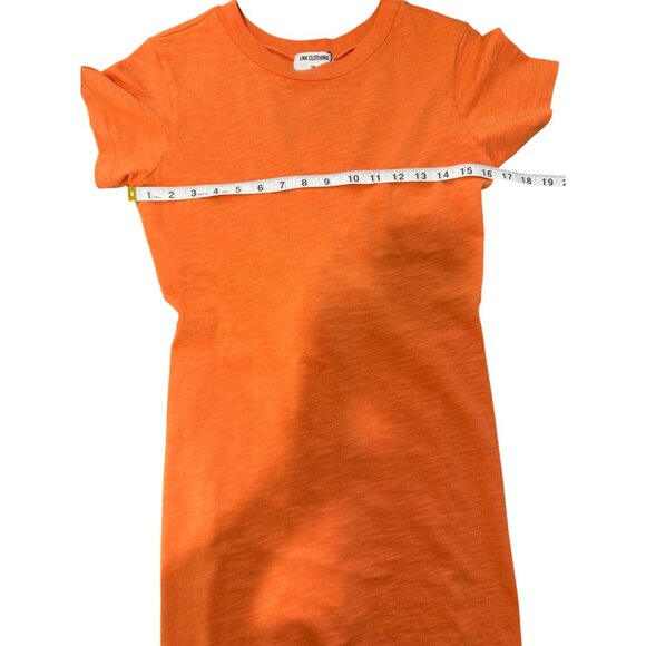 LNA Clothing Mayer Tee Slub Dress Cutout Orange Cotton USA Size S NEW $156 - Picture 10 of 11